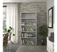 Dmora Libreria Stephane, Scaffale da Ufficio, Mobile portalibri, Biblioteca, 89x40 h186 cm, Bianco