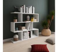 Dmora Libreria Tracio 110x25x96h cm Bianco 3 Ripiani Installazione a Terra, Biblioteca Portata Ripiani 15