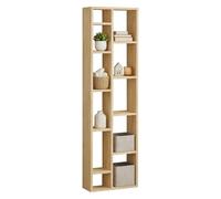 Dmora Libreria Zephra 45x20x150h cm Marrone Rovere 9 Ripiani Installazione Libera, Biblioteca Struttura Verticale