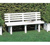 Dmora - Panchina da esterno Pomezia, Panca monoblocco da giardino, Panchina outdoor, 100% Made in Italy, 145x49h74 cm, Bianco