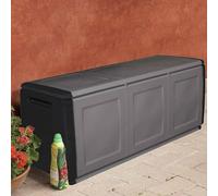 Dmora - Baule Zele, Cassapanca Multiuso, Baule Contenitore, Box portaoggetti, 100% Made in Italy, 138x53h57 cm, Grigio Chiaro e Nero