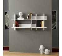 Dmora - Mensola Galandra, Scaffale, Ripiano a muro, Scaffalatura multiuso, 150x22h70 cm, Bianco