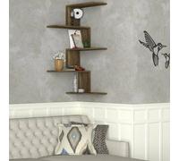 Dmora - Mensola Galatea, Scaffale, Ripiano a muro, Scaffalatura multiuso, 52x30h109 cm, Noce