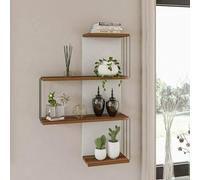 Dmora - Mensola Hadar, Scaffale, Ripiano a muro, Scaffalatura multiuso, 64x19h96 cm, Quercia e Bianco