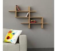 Dmora Mensola Hippolyta, Scaffale, Ripiano a Muro, Scaffalatura Multiuso, 150x22 h82 cm, Quercia, Pannello truciolare melaminico 18mm