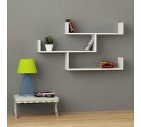 Dmora - Mensola Nebulon, Scaffale, Ripiano a muro, Scaffalatura multiuso, 119x23h67 cm, Bianco