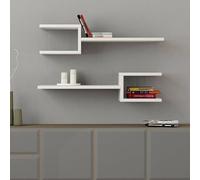 Dmora Mensola Nebulos, Scaffale, Ripiano a Muro, Scaffalatura Multiuso, 75x22 h18 cm, Bianco