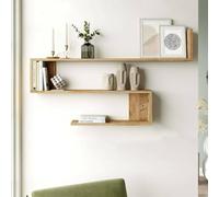 Dmora - Mensola Stellara, Scaffale, Ripiano a muro, Scaffalatura multiuso, 120x15h71 cm, Quercia
