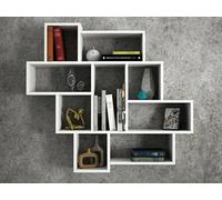 Dmora - Mensola Velaris, Scaffale, Ripiano a muro, Scaffalatura multiuso, 116x15h104 cm, Bianco