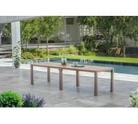 Dmora - Mesa de jardín Antico, Base de Picnic, Mesa de comedor de jardín, Banco multiusos para Exterior, 294x90 h75 cm, Tórtola