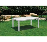 Dmora - Mesa de jardín Solero, Base de Picnic, Mesa de comedor de jardín, Banco multiusos para Exterior, 95x161 h75 cm, Blanco