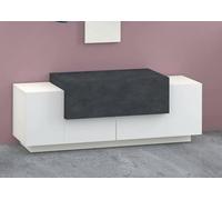 Dmora Mobile da Ingresso Mirco, Entratina Moderna Multifunzione, Armadietto Multiuso per atrio, 100% Made in Italy, cm 120x45h46, Bianco Lucido e Ardesia
