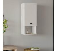 Dmora Mobile Pensile Konalo 30x71h cm Bianco 2 Ripiani Un'anta, 3 Vani