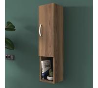 Dmora Mobile Pensile Konari 22x90h cm Marrone Noce 2 Ripiani Un'anta, 3 Vani