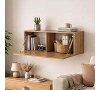 Dmora Mobile Pensile Lazarev 100x40h cm Marrone Noce Modulabile un Ripiano, Un'anta
