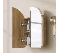 Dmora Mobile Pensile Luvale 60x70h cm Marrone Rovere Specchio Incluso un Ripiano, 2 Ante