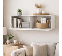Dmora Mobile Pensile Natuna 150x40h cm Beige Modulabile un Ripiano, Un'anta