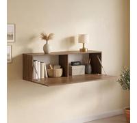 Dmora Mobile Pensile Natuna 150x40h cm Marrone Noce Modulabile un Ripiano, Un'anta