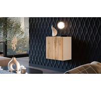 Dmora Mobile Pensile Sparone 29.8x50h cm Beige un Ripiano Modulabile, Apertura Push Pull