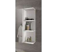 Dmora Mobile Pensile Tacoma 19.5x65h cm Bianco 3 Ripiani 3 Vani, Installazione Sospesa