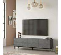 Dmora - Mobile Porta TV Alsih, Credenza da Soggiorno, Armadio Basso per TV, Base Parete attrezzata, 170x36h46 cm, Argento e Nero