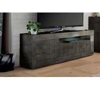 Dmora - Mobile Porta TV Braies, Credenza da Soggiorno, Armadio Basso per TV, Base Parete attrezzata, Made in Italy, 138x42 h56 cm, Ardesia