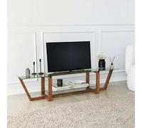 Dmora - Mobile porta TV Icarus, Credenza da soggiorno, Armadio basso per TV, Base parete attrezzata, 158x35h35 cm, Noce