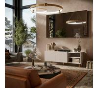 Dmora Mobile Porta TV Magnano 42x150x52h cm Beige 3 Ripiani 6 Vani, 2 Ante