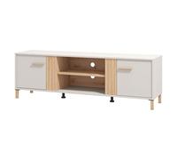 Dmora Mobile Porta TV Mikeka 164x40x52h cm Beige Un Ripiano 2 Ante, 4 Vani