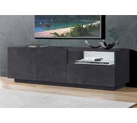 Dmora Mobile Porta TV Nino, Credenza Bassa da Soggiorno a 2 Ante, Base Porta Televisione, 100% Made in Italy, cm 150x43h46, Ardesia