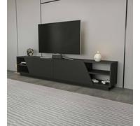 Dmora - Mobile porta TV Nyx, Credenza da soggiorno, Armadio basso per TV, Base parete attrezzata, 240x37h47 cm, Antracite