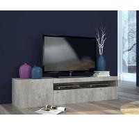 Dmora Mobile Porta TV Roberto, Credenza Bassa da Soggiorno a 2 Ante, Base Porta Televisione, 100% Made in Italy, cm 150x40h37, Cemento