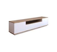 Dmora Mobile Porta TV Sinope, Credenza da Soggiorno, Armadio Basso per TV, Base Parete attrezzata, 180x45h45 cm, Quercia e Bianco