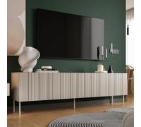Dmora Mobile Porta tv Sospiro 42x200.5x60h cm Beige un Ripiano 4 Vani, 4 Ante