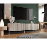 Dmora Mobile Porta TV Sospiro 42x200.5x60h cm Beige Un Ripiano 4 Vani, 4 Ante