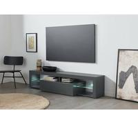Dmora Mobile Porta TV Ugo, Base Porta TV, Credenza Bassa da Soggiorno a 1 Anta, 100% Made in Italy, 160x40h35 cm, Antracite
