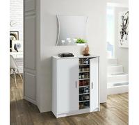 Dmora Mobile scarpiera Basso a Due Ante, 101 x 75 x 36 cm