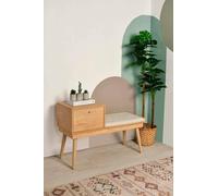 Dmora - Panca Aeliana, Panchina multiuso, Seduta per ospiti, Cassapanca multifunzione, 40x105h45 cm, Quercia e Crema