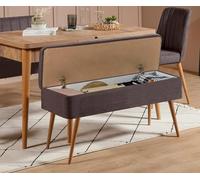 Dmora Panca Alph, Panchina Multiuso, Seduta per Ospiti, Cassapanca Multifunzione, 90x39h40 cm, Noce e Antracite