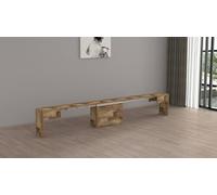 Dmora - Panca Ubertino, Seduta per Tavolo da Pranzo, Panca Singola allungabile, 290x25h45 cm, Acero