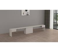 Dmora Ubertino, Seduta per Tavolo da Pranzo, Panca Singola allungabile, 290x25h45 cm, Bianco