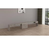 Dmora - Panca Ubertino, Seduta per Tavolo da Pranzo, Panca Singola allungabile, 290x25h45 cm, Grigio