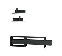 Dmora - Parete attrezzata Eudora, Composizione Soggiorno, Mobile Salotto Multiuso, Armadio Porta TV, 180x32 h42 cm, Antracite