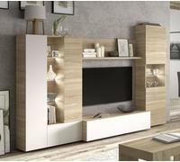 Dmora Mobile Soggiorno Parete attrezzata Porta TV, Rovere, 260 x 185 x 42 cm