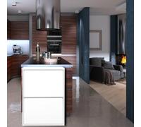Dmora Pattumiera Achros, Cestino portarifiuti, Bidone per Raccolta differenziata, Mobile per Spazzatura, 60x25 h93 cm, Bianco