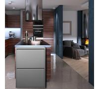 Dmora Pattumiera Achros, Cestino portarifiuti, Bidone per Raccolta differenziata, Mobile per Spazzatura, 60x25 h93 cm, Grigio