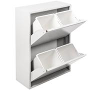 Dmora Pattumiera portarifiuti salvaspazio per differenziata 4 secchi Ferro, 60 x 92 x 25 cm