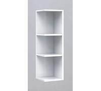 Dmora Pensile ad Angolo per Bagno con Quattro Ripiani, da Utilizzare Come aggiunta a mobili compatibili, Colore Bianco Lucido, cm 20 x 65 x 19.5