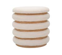 Dmora Pouf Benna, Poltrona Multiuso, Poltroncina Sacco, Pouf poggiapiedi, 40x40 h42 cm, Bianco