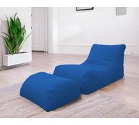 Dmora Pouf Crinum, Poltrona Multiuso, Poltroncina Sacco, Pouf poggiapiedi, Made in Italy, 120x80 h60 cm, Blu